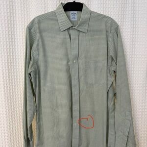 Brooks Brothers Slim-Fit Men's Green Checkered Shirt (16-35)